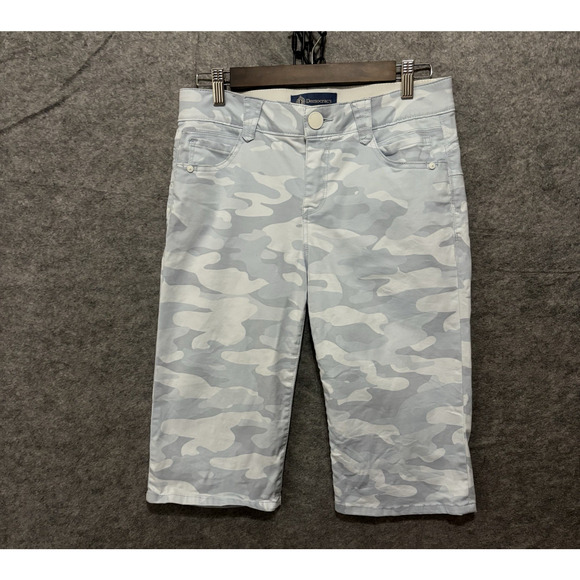 Democracy Ab Solution Bermuda Shorts Womens Sz 6‎ Blue Camo Stretch - Picture 1 of 9